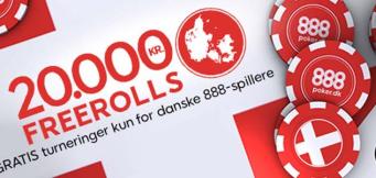 Vær med i 10-dages freeroll turnering hos 888poker – helt gratis!