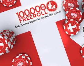888poker.dk sætter 100.000 på spil i Den Store Danske Freeroll Turnering