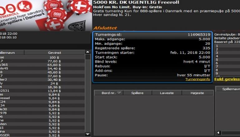 nsodense vinder 5000 kr. freeroll turnering #15 hos 888poker.dk